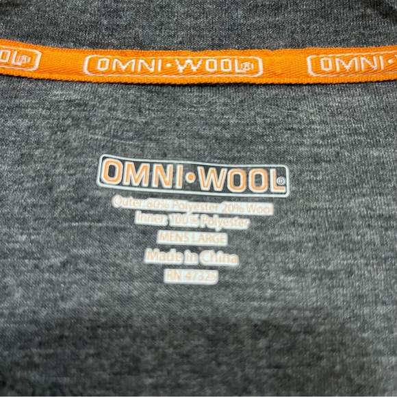 Omni Wool Gray Men’s Large Base Layer Shirt Size Large - Picture 2 of 10